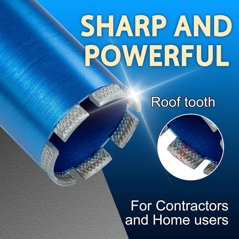 SALI Wet Diamond Core Drill Bits 1-1/8"/29mm Diameter Core Drill Bit 15"/380mm Drilling Depth Concrete 5/8-11" Thread Core Bit Turbo Laser-Welded Segments for Cured Concrete with Rebar Brick Block - Image 3